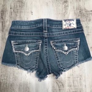 True Religion Cut Off Jeans Mini Shorts